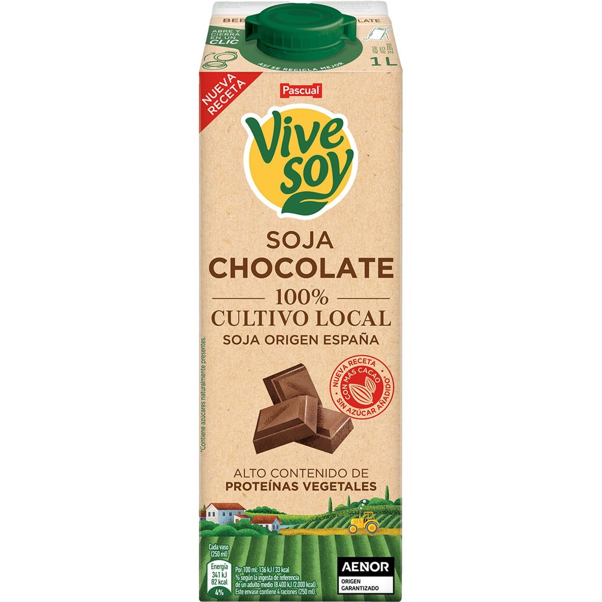 Bebida de soja con chocolate VIVESOY 1 l.