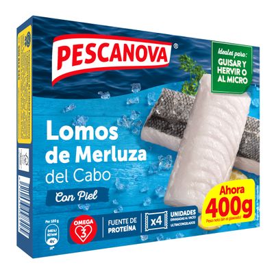 Lomos de Merluza del Cabo con piel PESCANOVA 400 g.