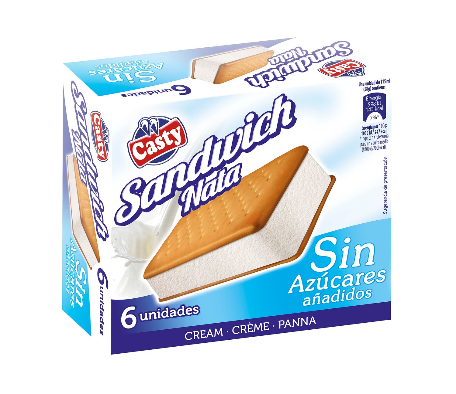 Sándwich nata CASTY 6 x 115 ml