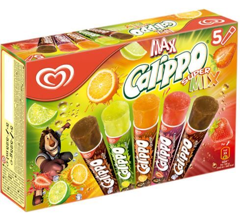 Calippo supermix: fresa, cola, lima, naranja FRIGO 5 x 105 ml.