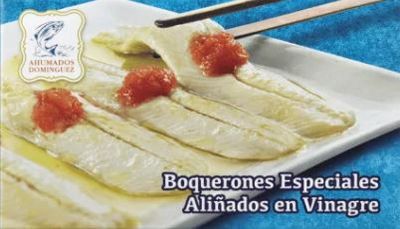 Boquerones especiales aliñados en vinagre AHUMADOS DOMINGUEZ 120 g