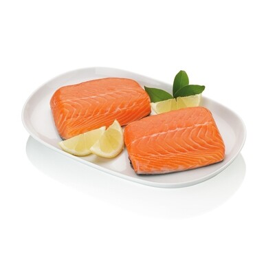 Salmón real en lomos.
