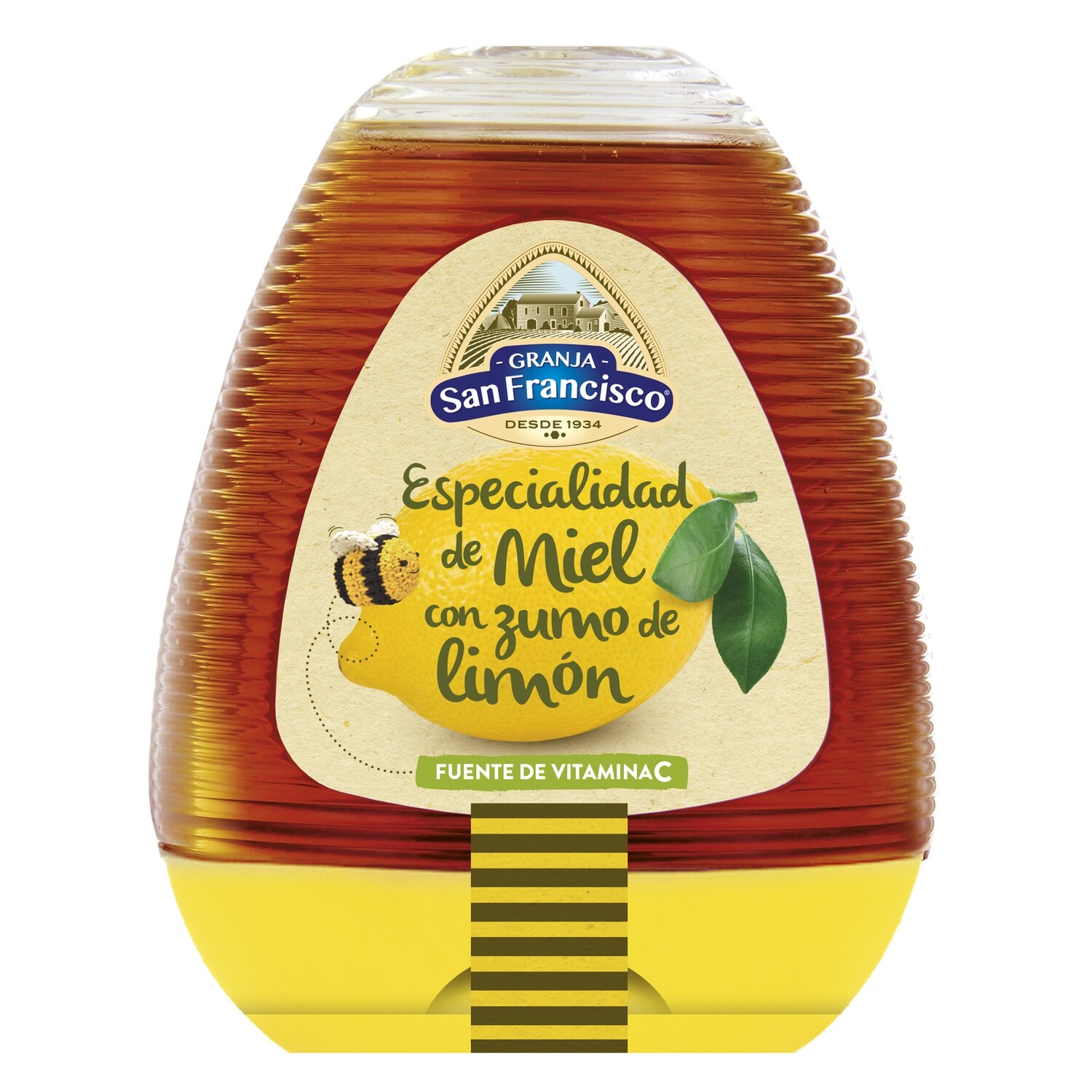 Especialidad de miel con zumo de limón GRANJA SAN FRANCISCO 350 g.
