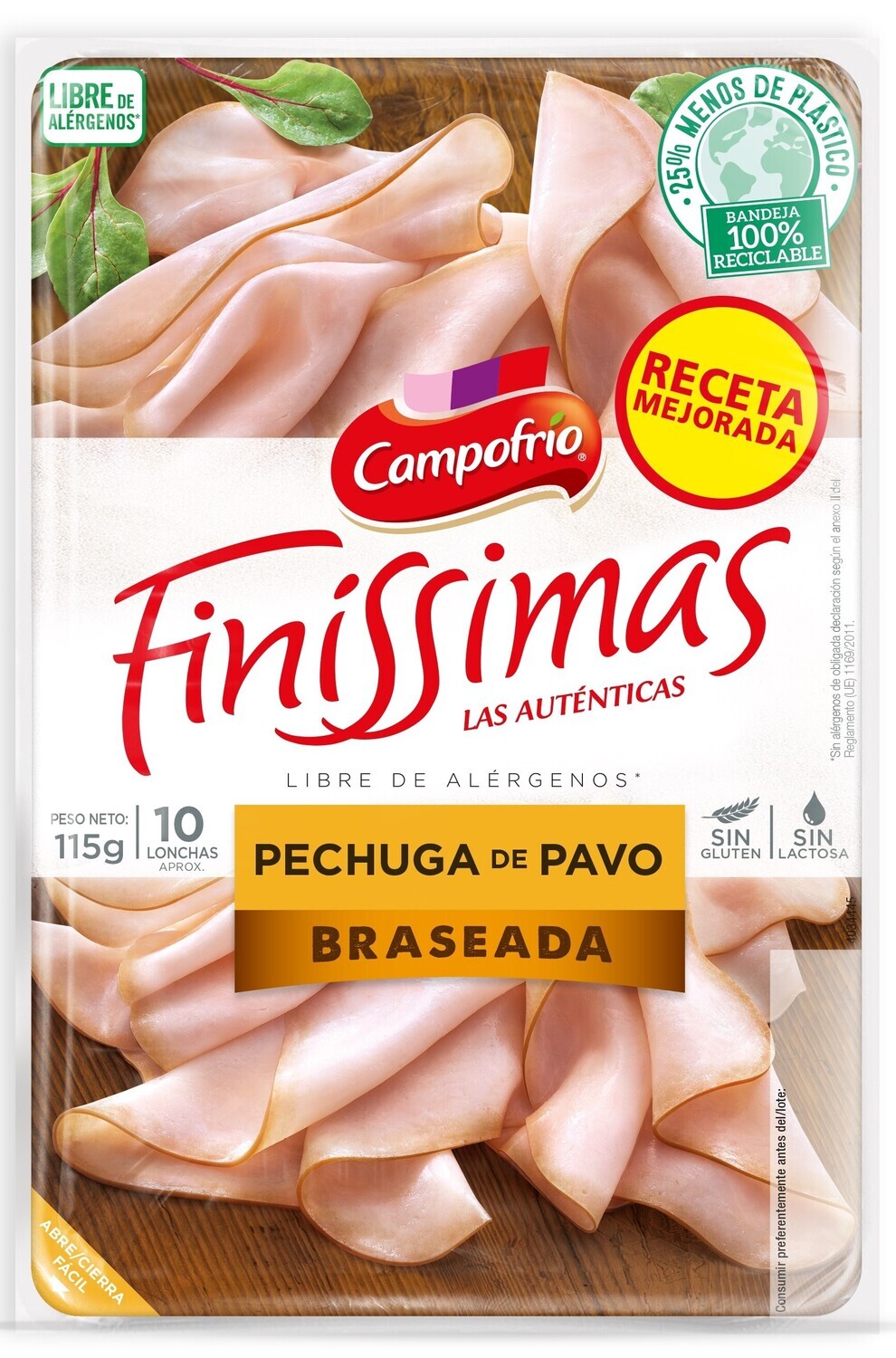 Finissimas pechuga de pavo braseado CAMPOFRÍO 115 g.