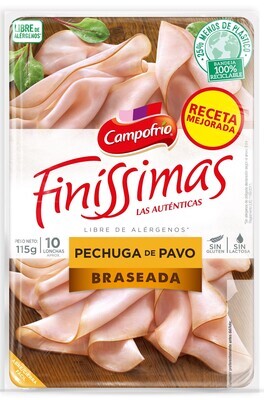 Finissimas pechuga de pavo braseado CAMPOFRÍO 115 g.