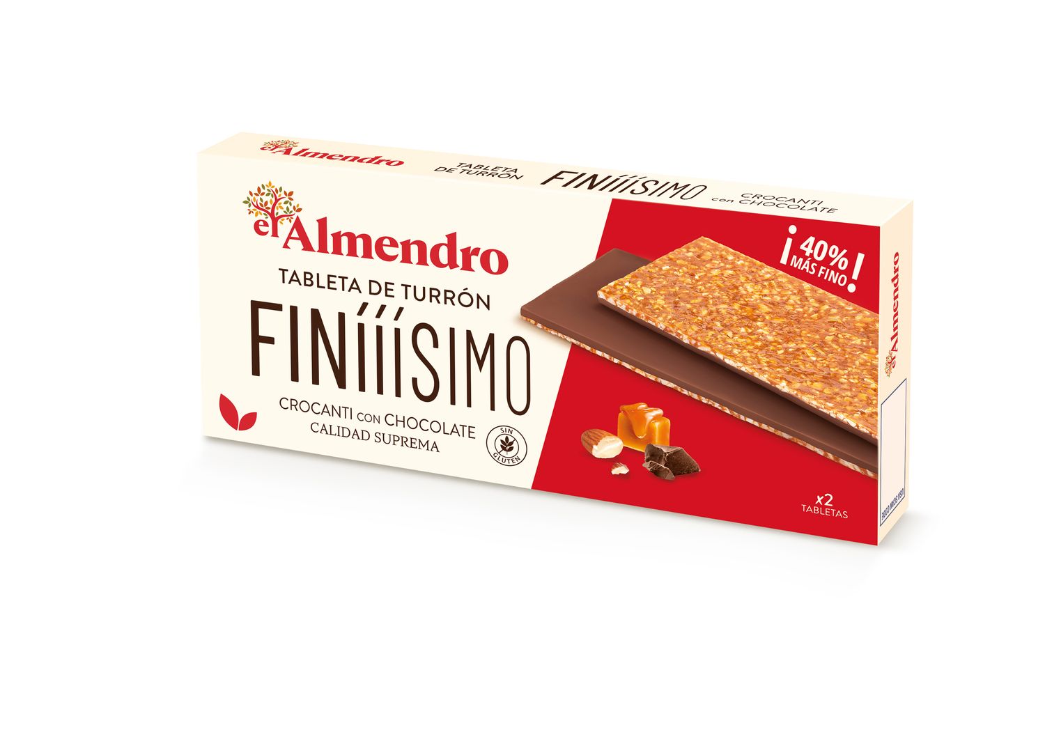 Turrón finísimo crocanti con chocolate EL ALMENDRO 180 g.