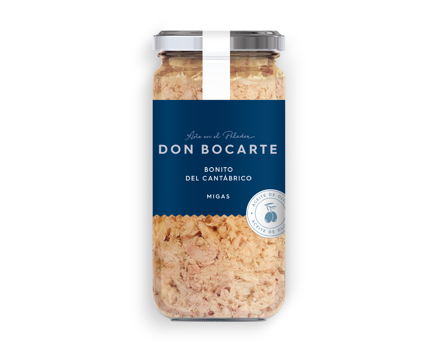 Bonito del cantábrico en migas en tarro DON BOCARTE 630 g.