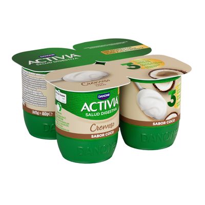 YOGUR CREMOSO COCO ACTIVIA DE DANONE 4 x 120 g.