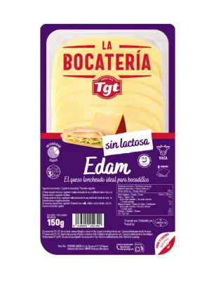 Queso edam sin lactosa en lonchas LA BOCATERIA 150 g.