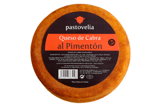Queso de cabra al pimentón PASTOVELIA 400 g.