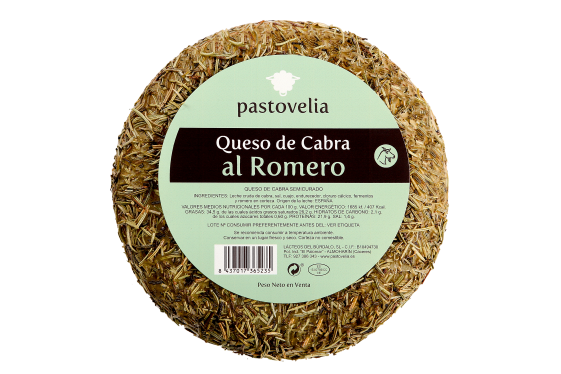Queso de cabra al romero PASTOVELIA 400 g.