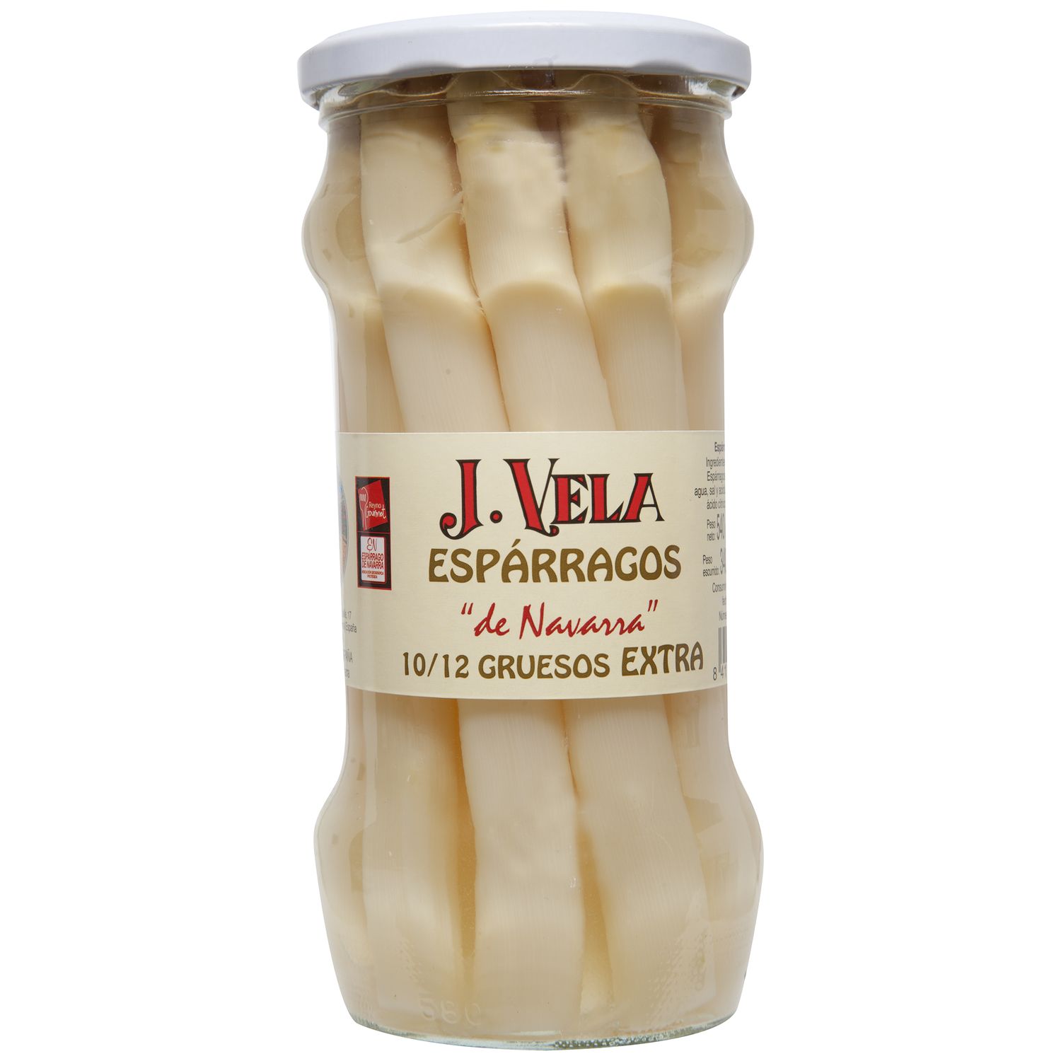 Espárragos de Navarra J. VELA 10/12 gruesos extra 540 g.