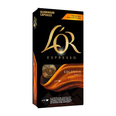 Café en cápsulas Colombia Andes espresso L'OR 10 ud. 52 g.