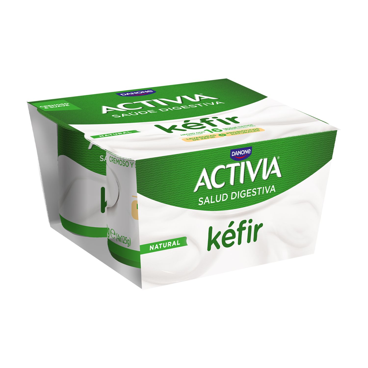 Kéfir natural ACTIVIA de DANONE 4x125 g.