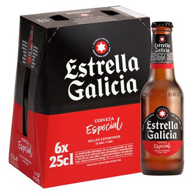 Cerveza especial ESTRELLA GALICIA 6x25 cl.