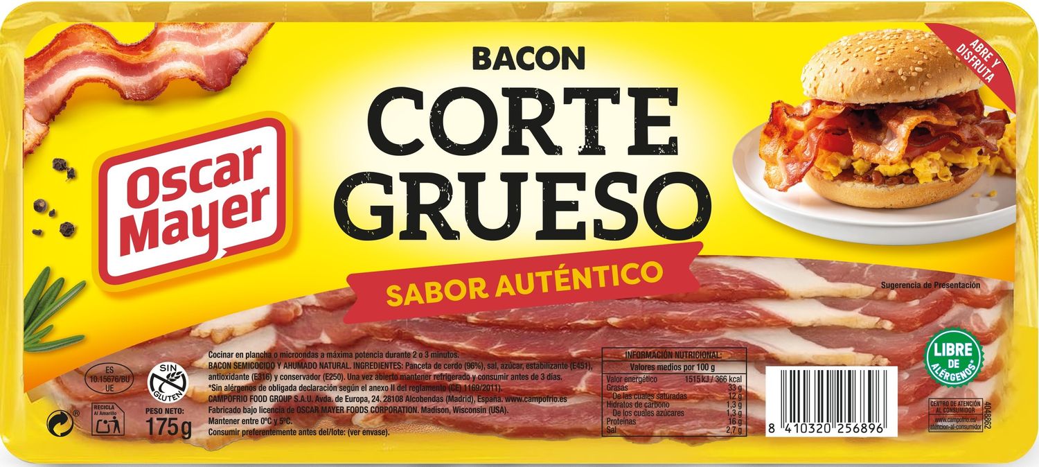 Bacon corte grueso OSCAR MAYER 175 g.