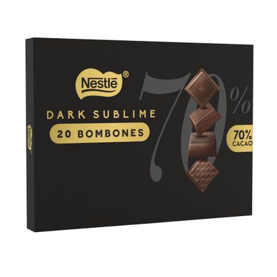 Surtido de bombones dark sublime 70% cacao NESTLÉ 145 g.