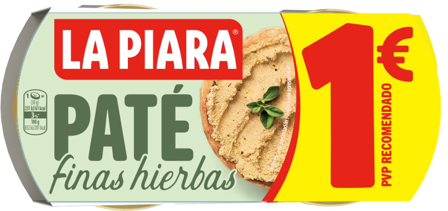 Paté finas hierbas LA PIARA 2x75 g.
