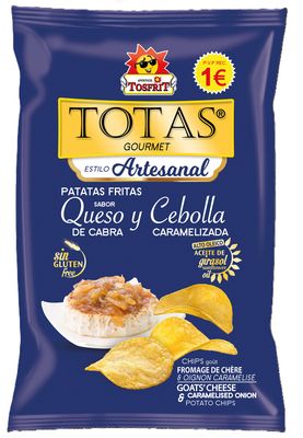 Patatas fritas sabor queso de cabra y cebolla caramelizada TOTAS de TOSFRIT 100 g.