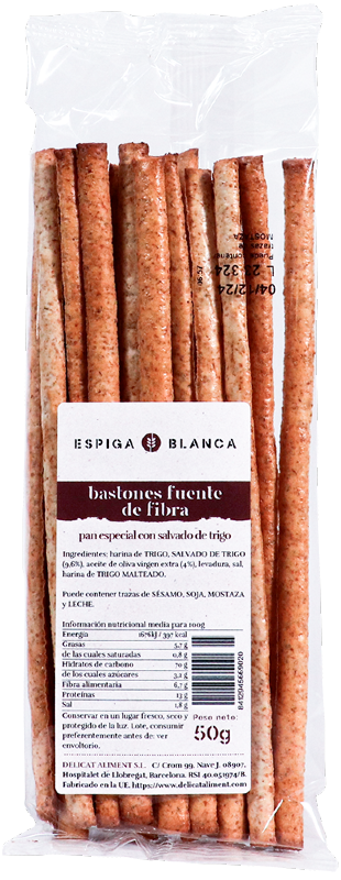 Bastones fuente de fibra ESPIGA BLANCA 50 g.