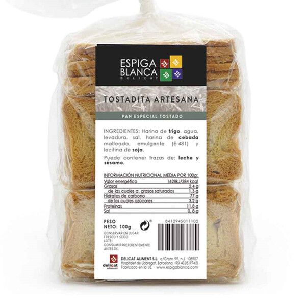 Tostaditas artesanas ESPIGA BLANCA 100 g.