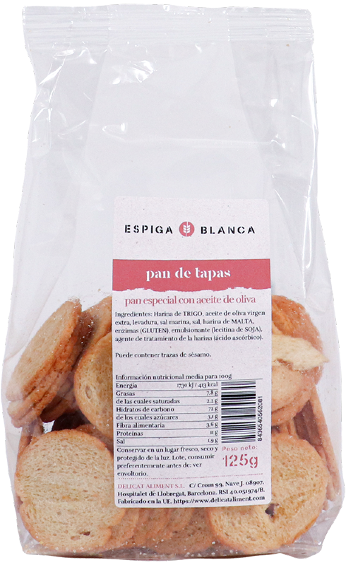 Pan de tapas ESPIGA BLANCA 125 g.