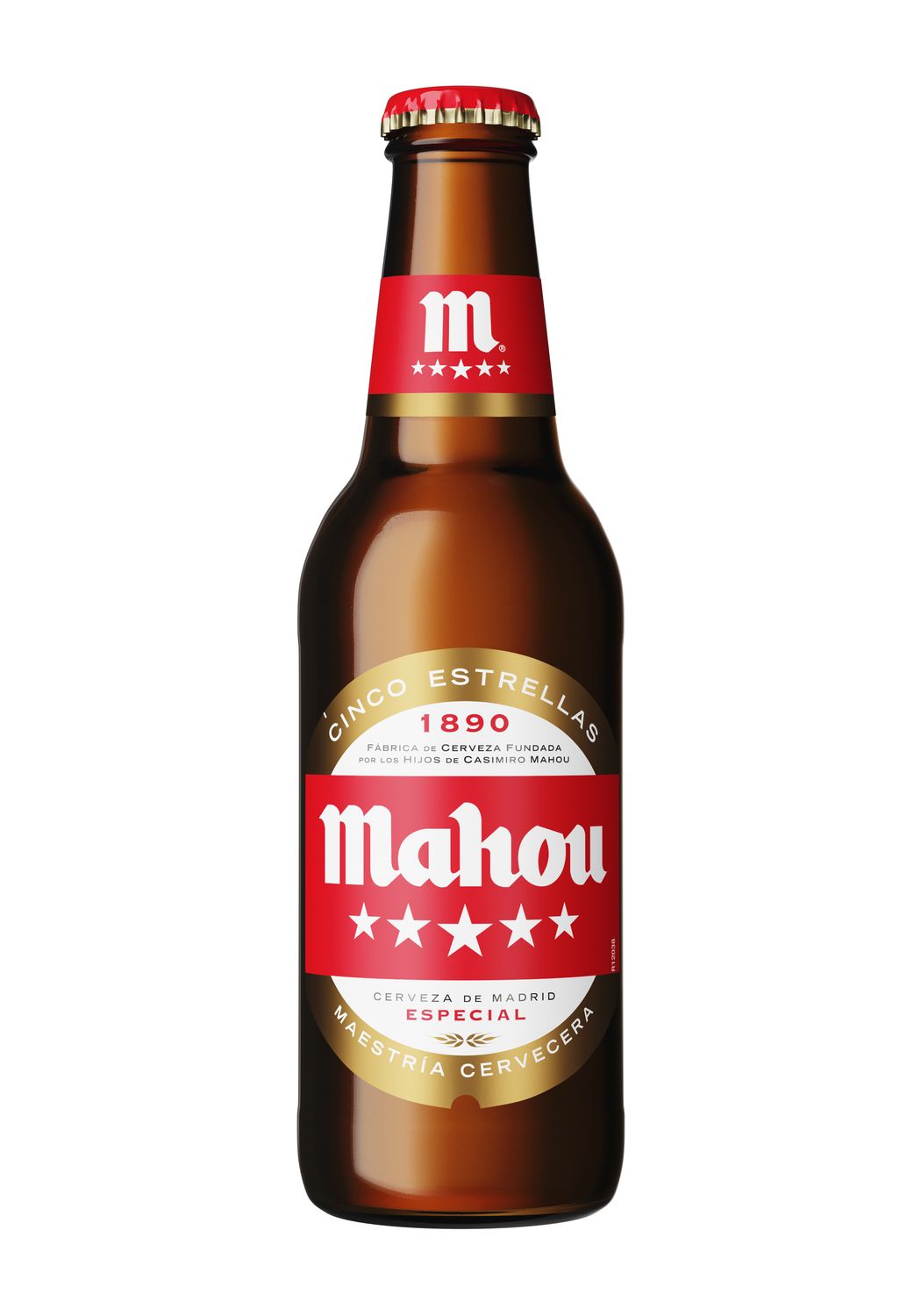 Botellín de cerveza MAHOU cinco estrellas 0.25 cl.
