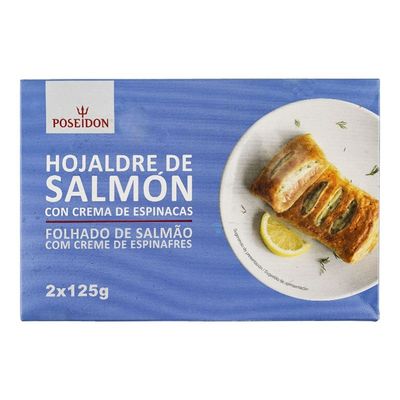 Hojaldre de salmón con crema de espinacas POSEIDON 2x125 g.