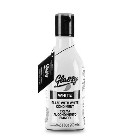 Crema de aceto balsámico al condimento blanco GLASSY 250 ml.