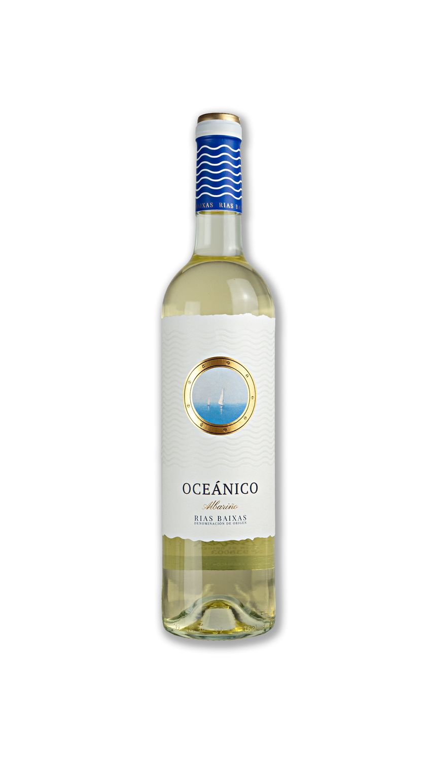 Vino blanco albariño D.O. Rías Baixas OCEÁNICO 75 cl.