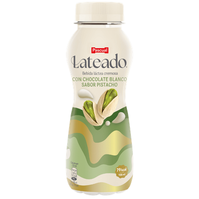 Lateado con chocolate blanco sabor pistacho PASCUAL 230 ml.