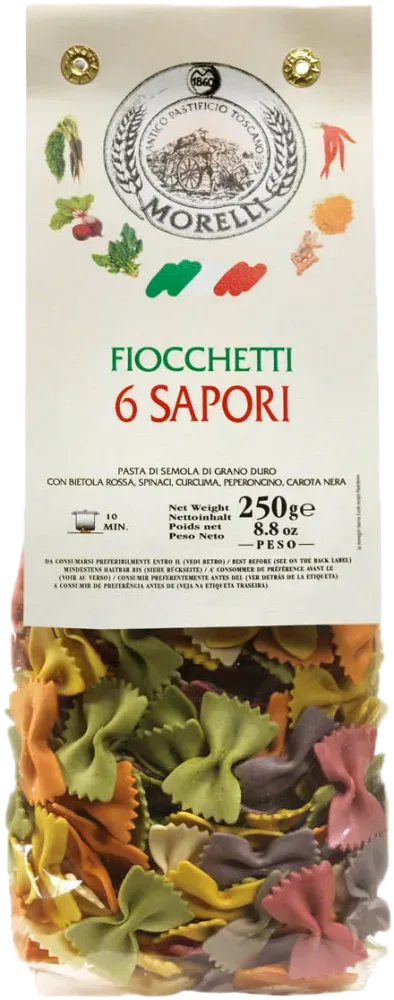Fiocchetti 6 sabores multicolor MORELLI 250 g.