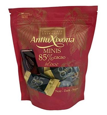 Chocolate extrafino minis 85% cacao intenso ANTIU XIXONA 175 g.