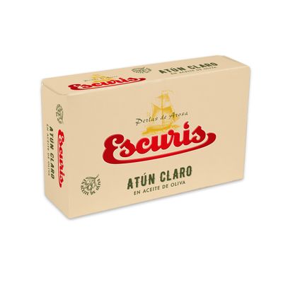 Atún claro en aceite de oliva ESCURIS 111 g.