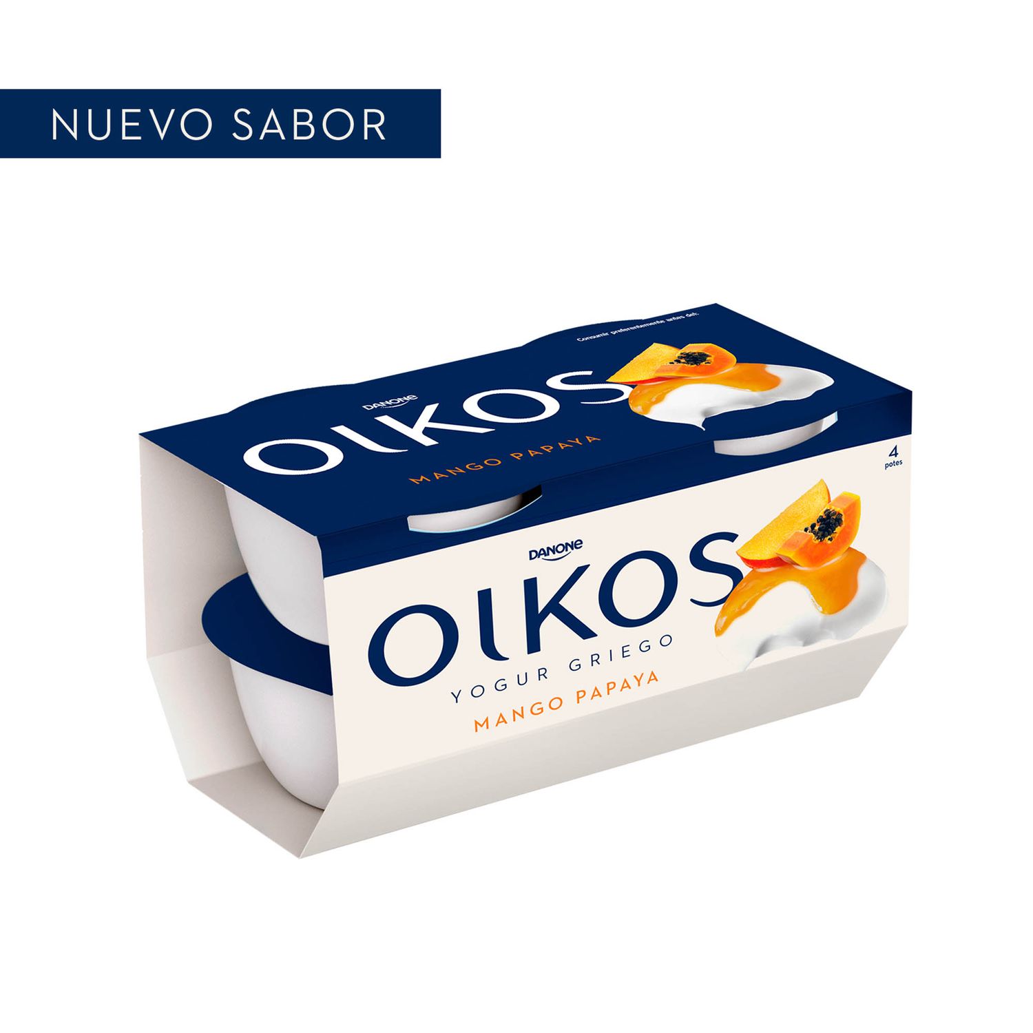 Yogur griego mango papaya OIKOS de DANONE 4 x 110 g