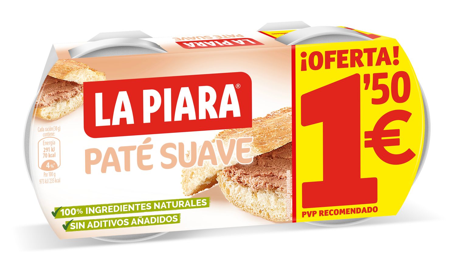 Paté suave LA PIARA 2 x 75 g