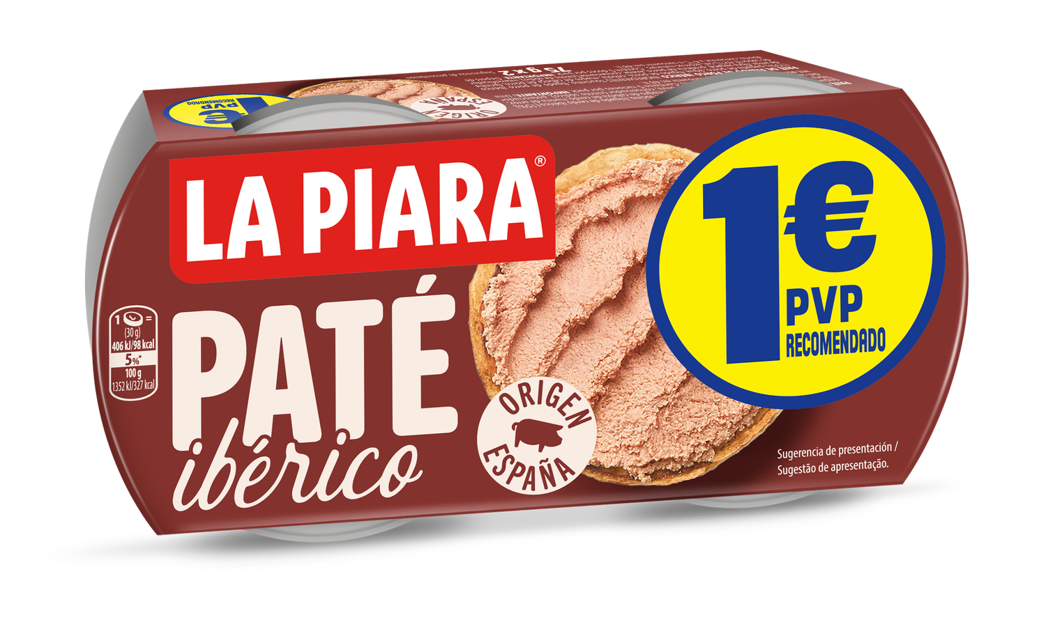 Paté ibérico LA PIARA 2 x 75 g