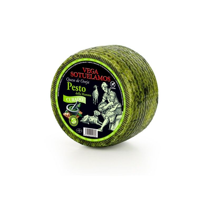 Queso curado de oveja con pesto VEGA SOTUÉLAMOS