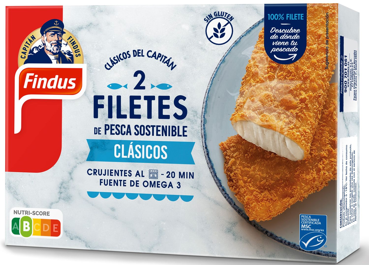 2 Filetes de pesca sostenible clásicos FINDUS 250 g
