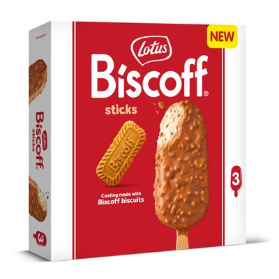 Helado bombón biscoff LOTUS 3 x 90 ml