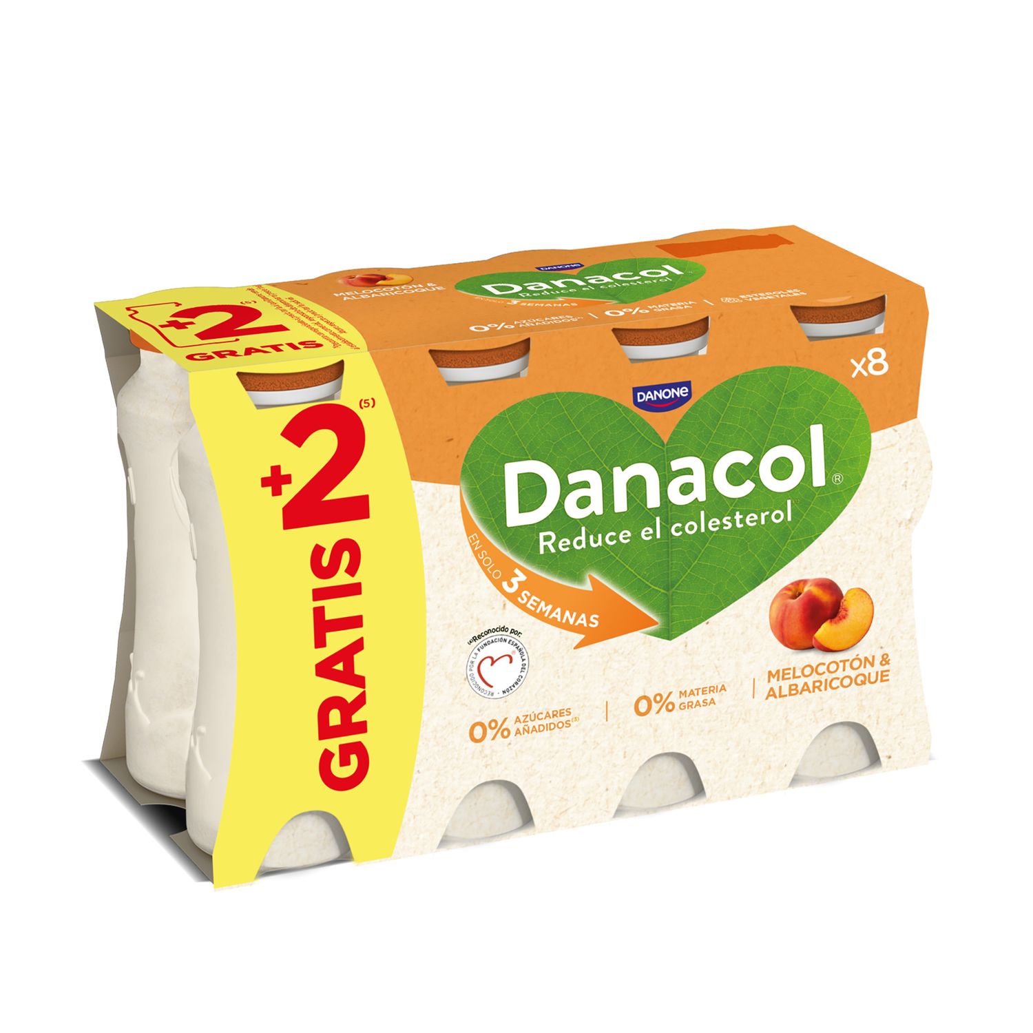 Yogur líquido melocotón y albaricoque DANACOL de DANONE 8 x 96 ml