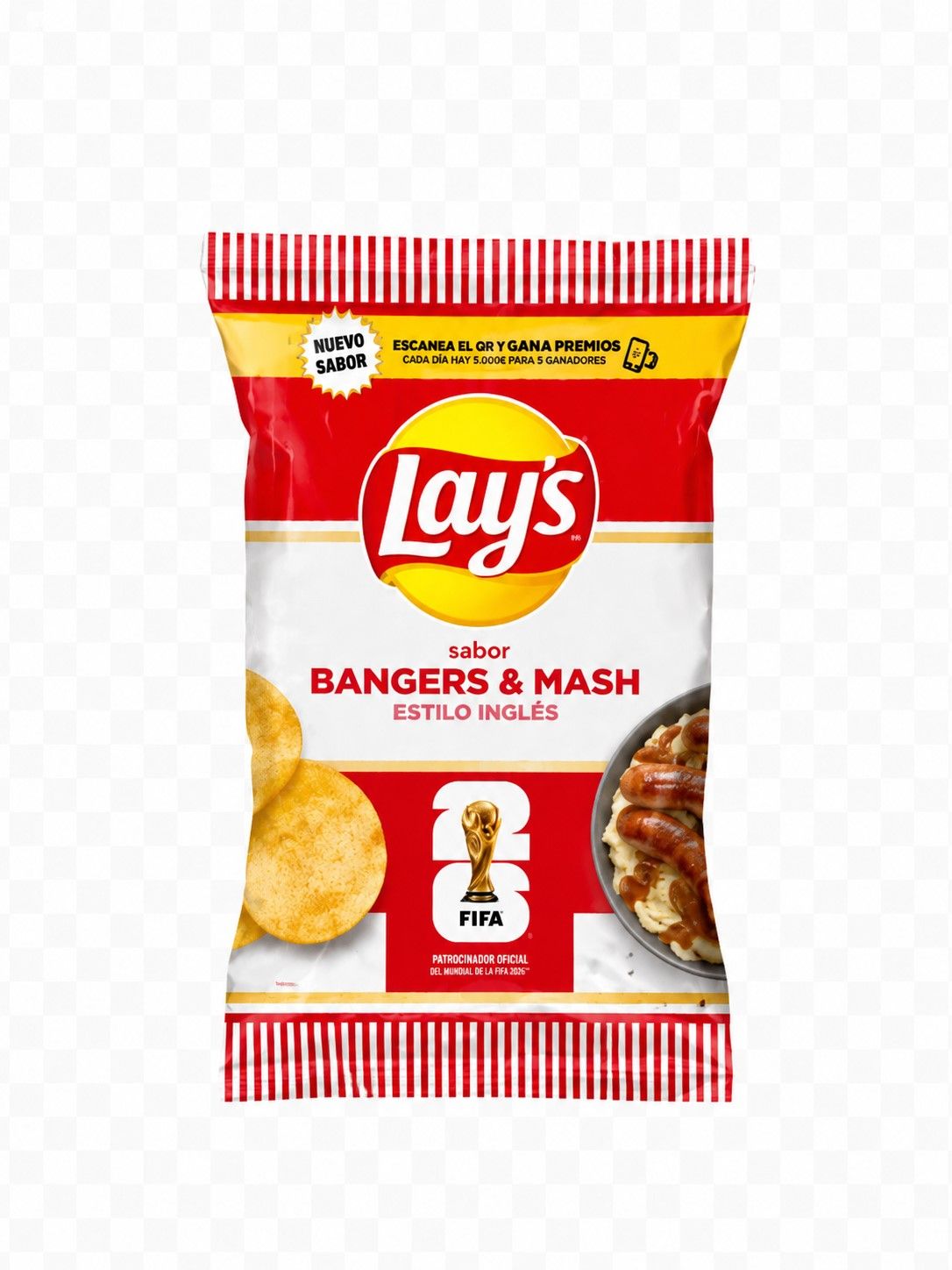 Patatas fritas sabor bangers &amp; mash  RUFFLES 110 g