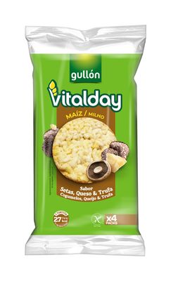 Tortitas de maíz sabor setas, queso &amp; trufa VITALDAY de GULLÓN 103 g