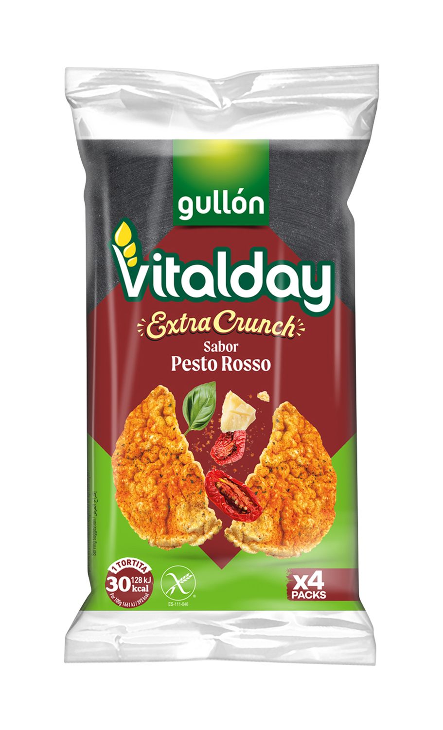 Tortitas extra crunch sabor pesto rosso VITALDAY de GULLÓN 93 g