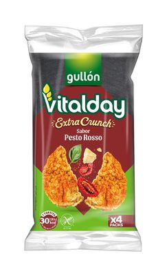 Tortitas extra crunch sabor pesto rosso VITALDAY de GULLÓN 93 g