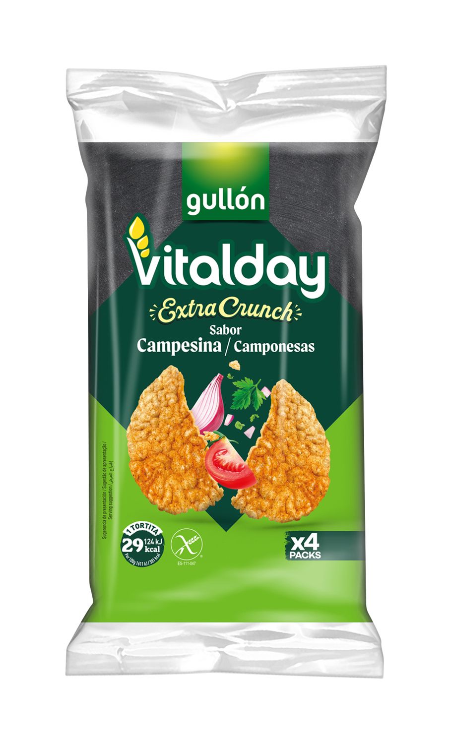 Tortitas extra crunch sabor campesina VITALDAY de GULLÓN 93 g