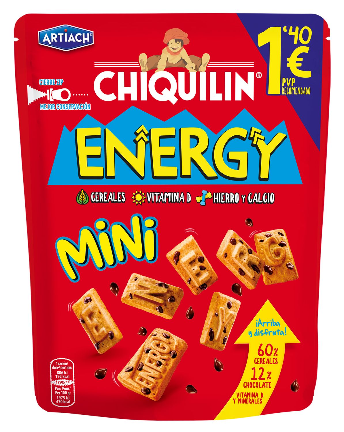 Galletas chiquilín energy mini ARTIACH 125 g