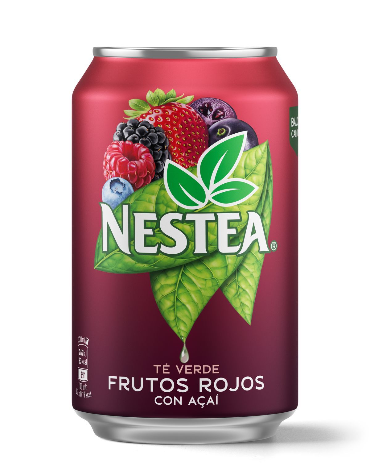Lata té verde de frutos rojos con açai NESTEA 330 ml