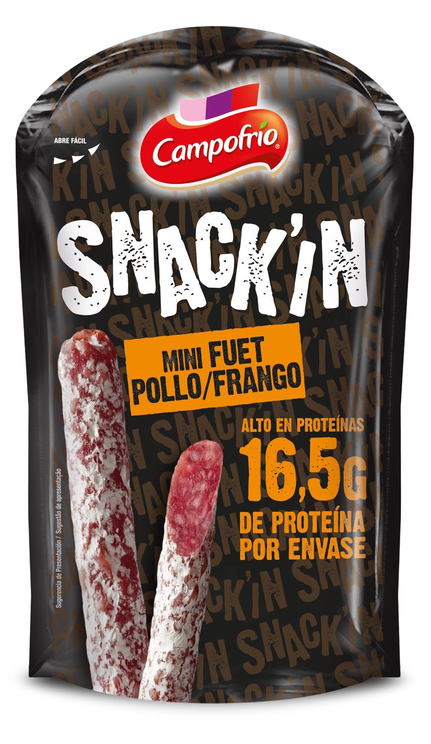 Mini fuet de pollo proteínas SNACK'IN de CAMPOFRÍO 50 g