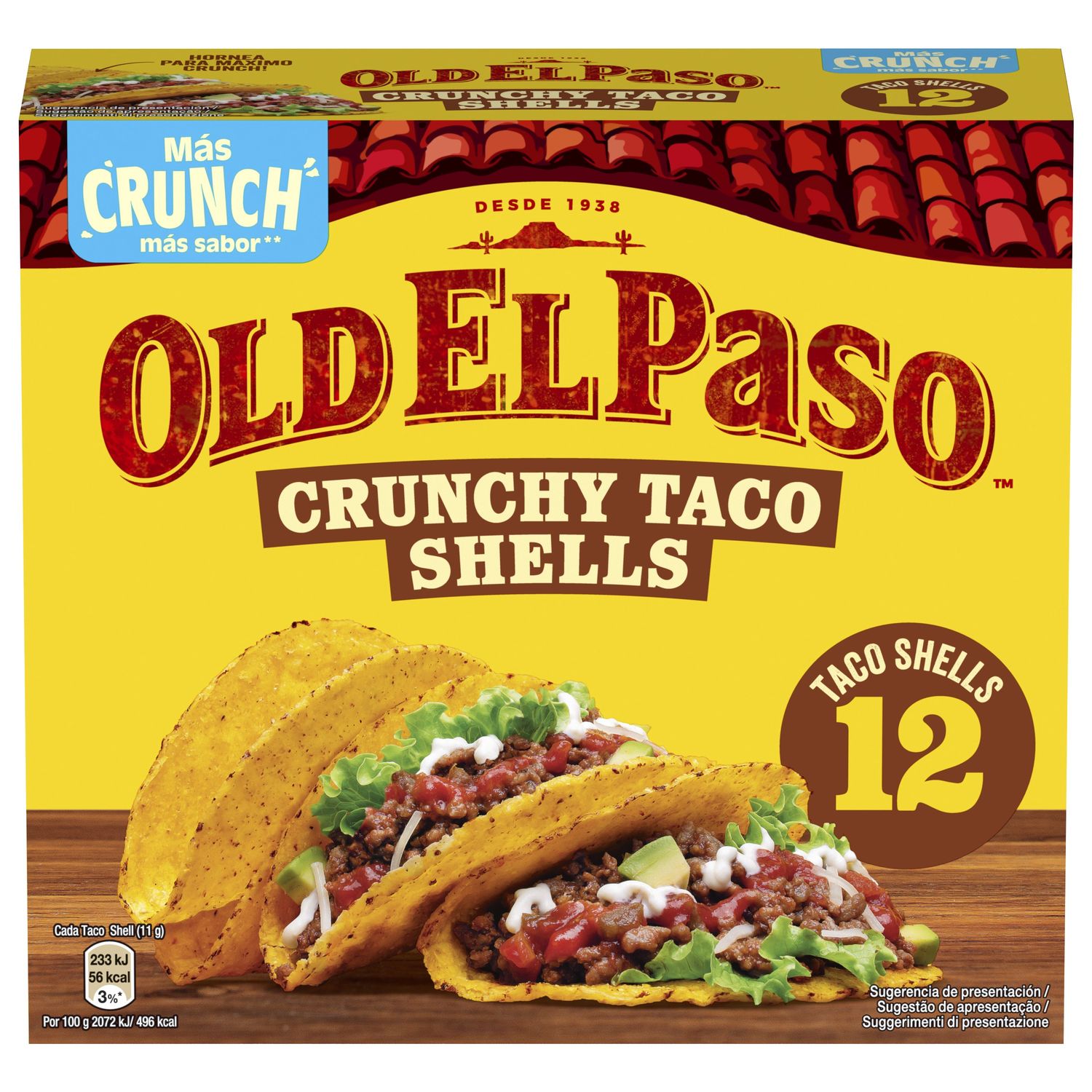 Crunchy taco shells x 12 OLD EL PASO 135 g
